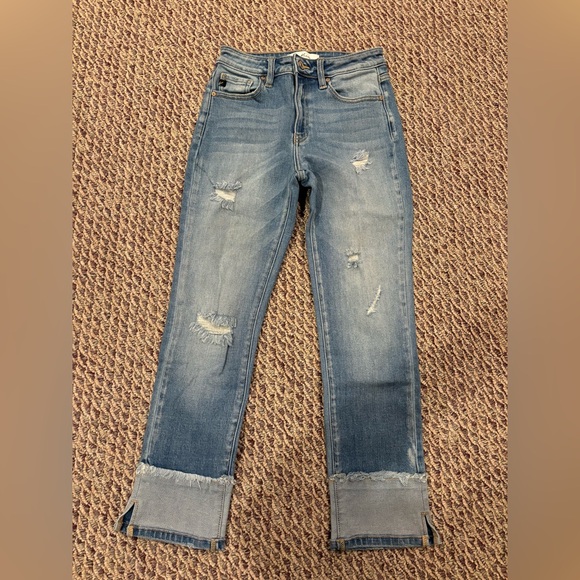 KanCan Distressed Ankle Jeans in Blue sz 3 - Picture 1 of 2